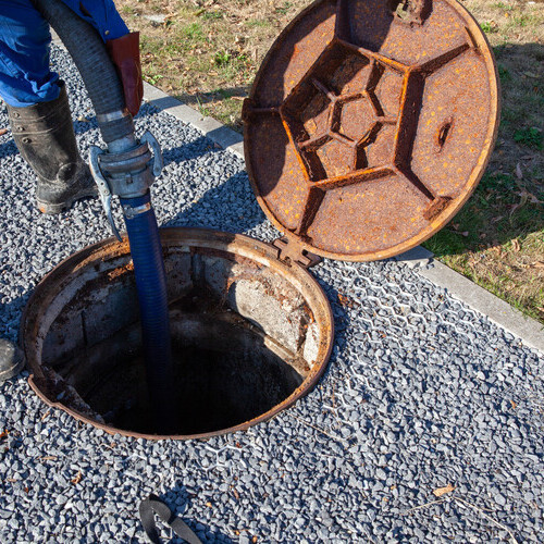 open man hole with hydro jetting